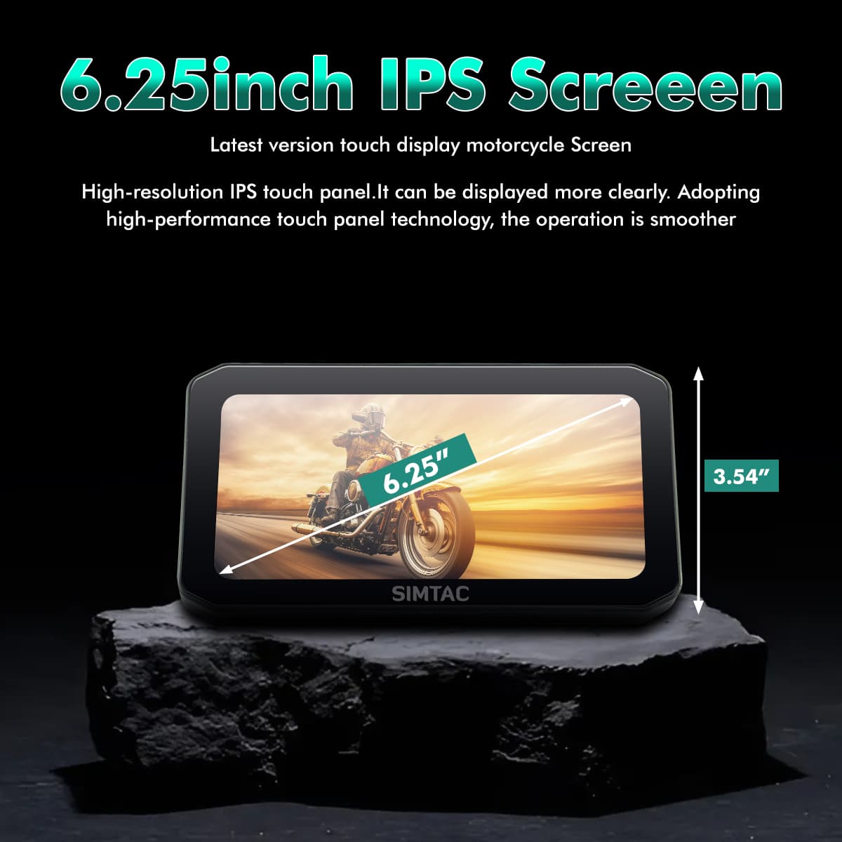 SIMTAC MOTORCYCLE GPS CARPLAY & ANDROID AUTO SYSTEM – M6DT - View 6