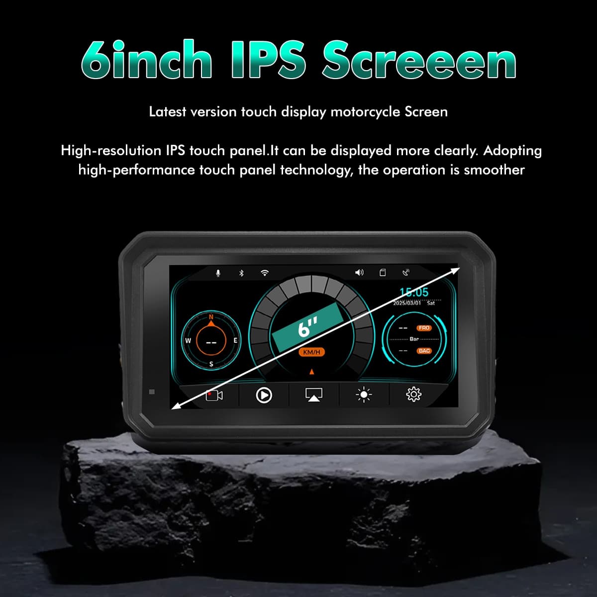 SIMTAC QUICK DETACHABLE MOTORCYCLE GPS WITH CARPLAY & ANDROID AUTO – M8DT - View 9