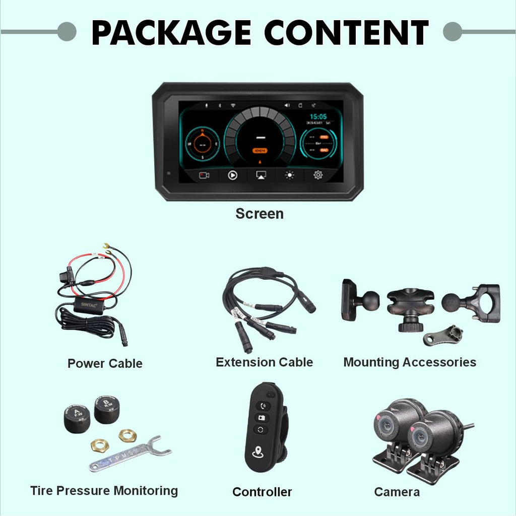 SIMTAC QUICK DETACHABLE MOTORCYCLE GPS WITH CARPLAY & ANDROID AUTO – M8DT - View 11