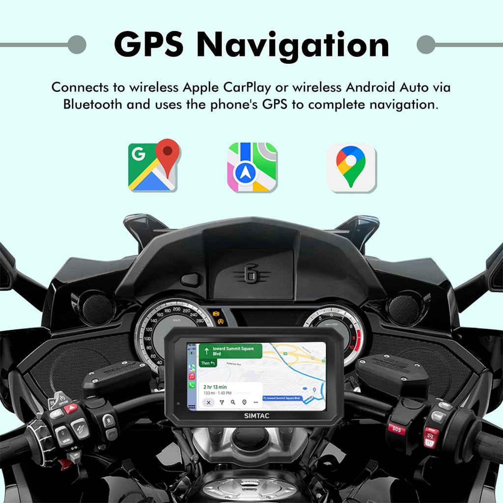 SIMTAC QUICK DETACHABLE MOTORCYCLE GPS WITH CARPLAY & ANDROID AUTO – M8DT - View 4