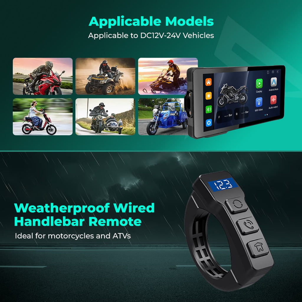 SIMTAC MOTORCYCLE GPS CARPLAY & ANDROID AUTO SYSTEM – M10DT - View 2