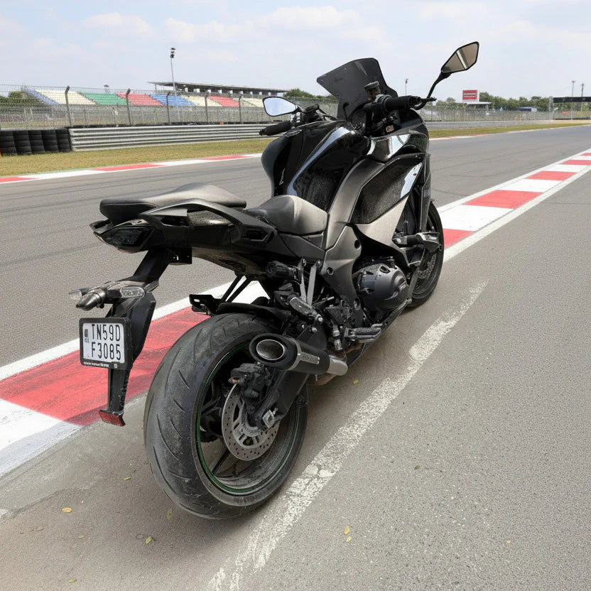 Barrel Outlaw V2 Slip-On Exhaust with Link Pipe for Kawasaki Ninja 1100SX (Black) | 304 Stainless Steel Performance Exhaust