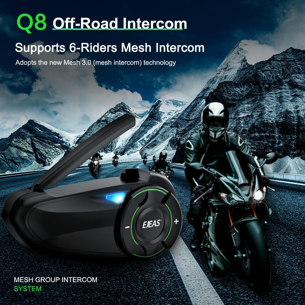EJEAS Q8 Motorcycle Intercom System - View 9