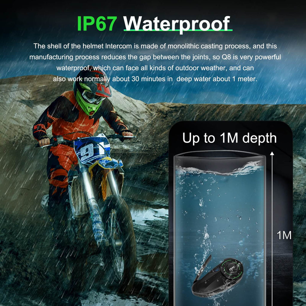 EJEAS Q8 Motorcycle Intercom System - View 15