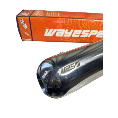 Way2Speed Gunner Performance Exhaust (Gloss Finish) for Royal Enfield Meteor 350 – SS316 Deep Bass Free-Flow Silencer - View