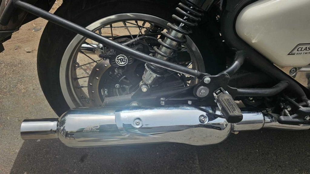 KP Racing System Replica Exhaust for Royal Enfield Classic 650 | SS304 Stainless Steel Performance Silencer with DB Killer
