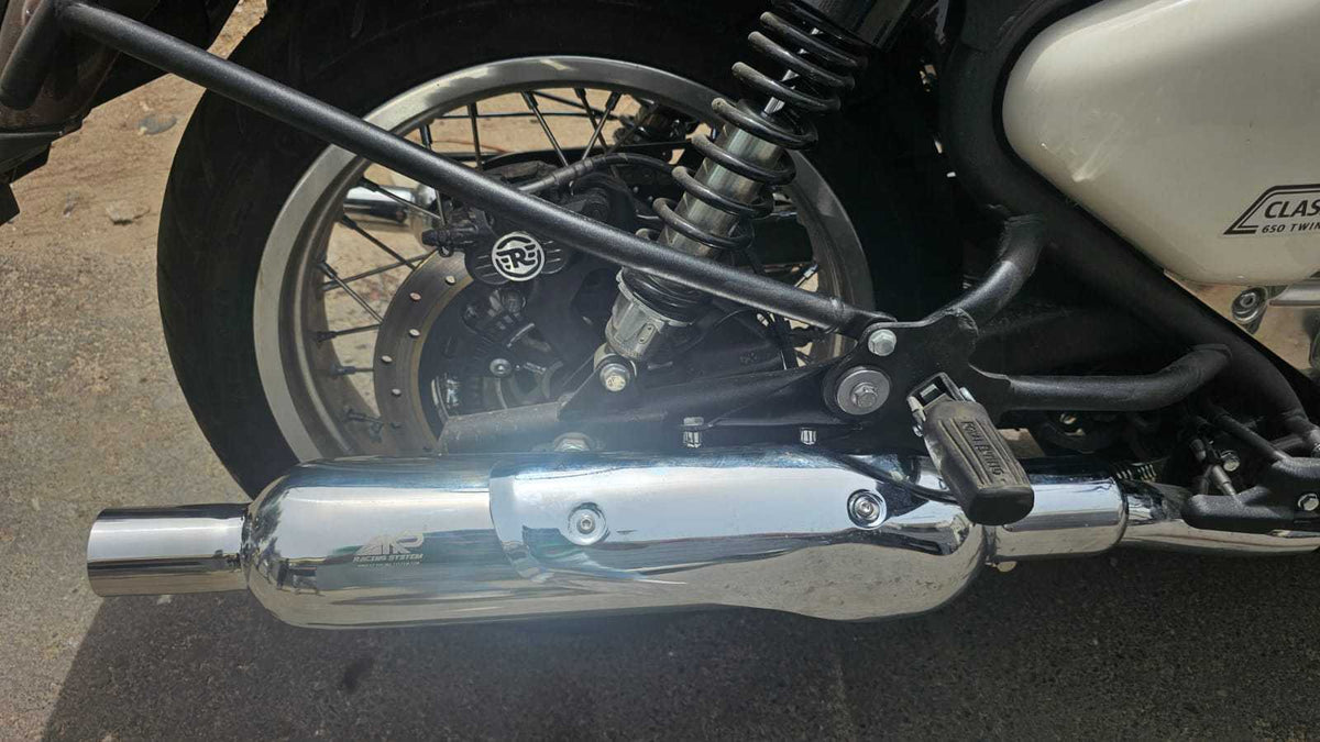 KP Racing System Replica Exhaust for Royal Enfield Classic 650 | SS304 Stainless Steel Performance Silencer with DB Killer