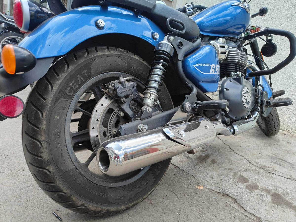 KP Racing System Replica SS Exhaust for Royal Enfield Super Meteor 650 | SS304 Stainless Steel Performance Silencer with