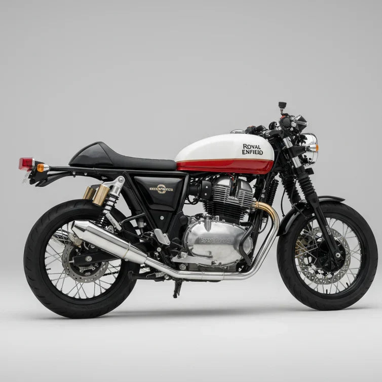 Barrel Atom 2.0 Mirror Polish Slip-On Exhaust for Royal Enfield Interceptor 650 / Continental GT 650 | 304 Stainless Steel