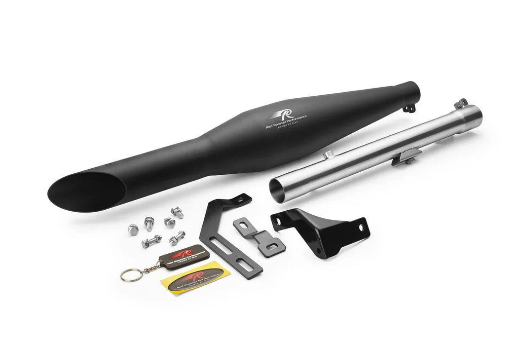 Red Rooster Rumbler Ace Black Matte Exhaust for Royal Enfield Meteor 350 (SS304 Performance Silencer) - View 3