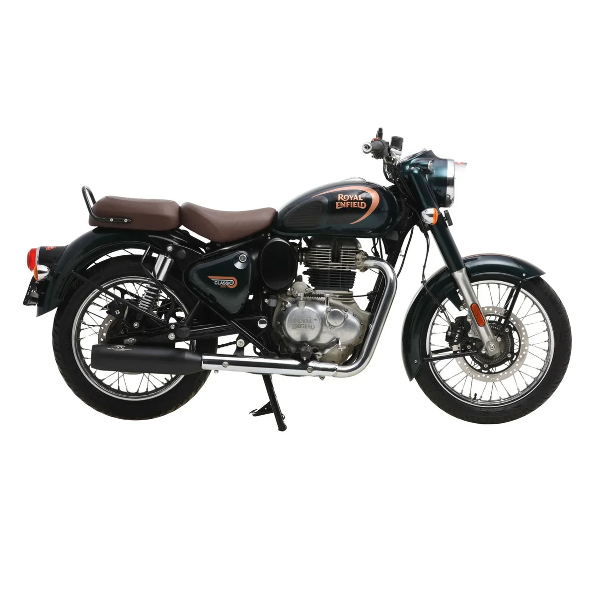 Red Rooster Polestar Pro Black Matte Exhaust for Royal Enfield Classic 350 Reborn – SS304 Performance Silencer