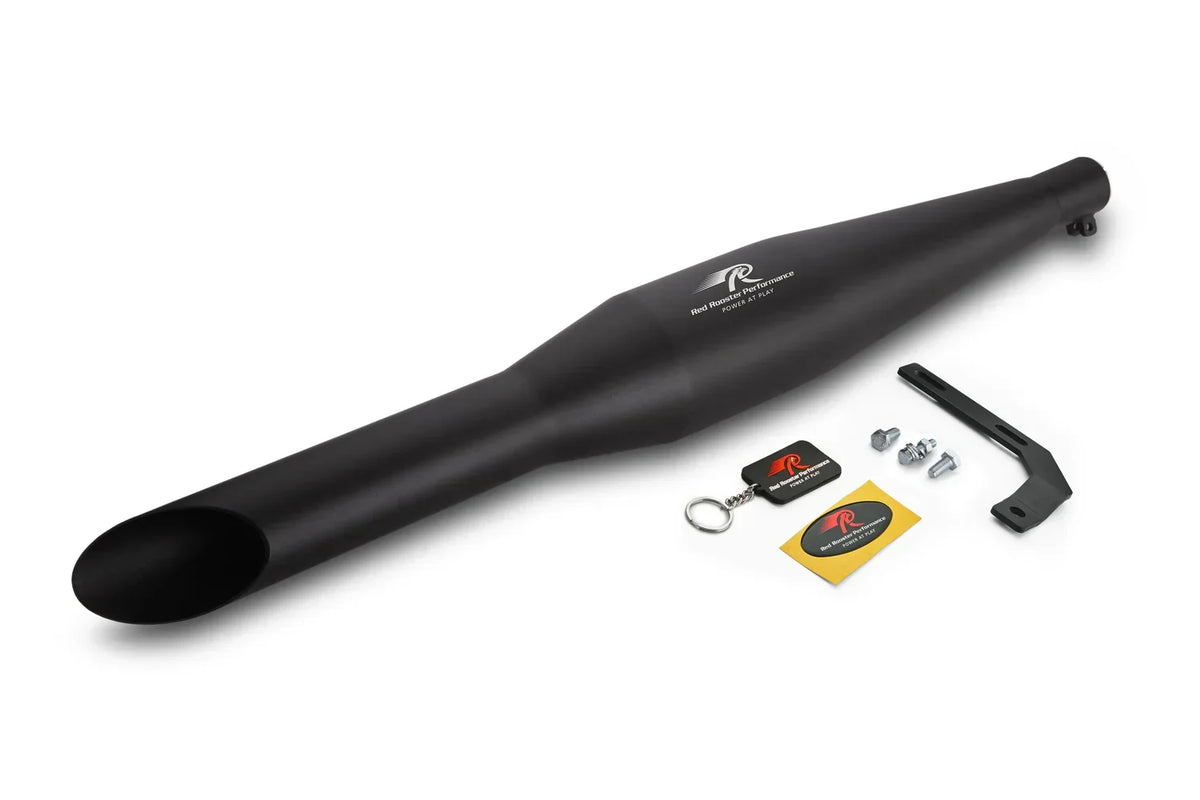 Red Rooster Performance Rumbler Exhaust – Black Matte for Royal Enfield Classic, Bullet & Thunderbird - View 3