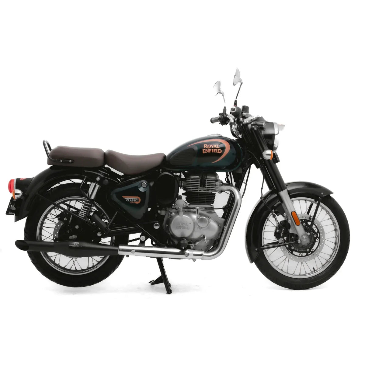 Red Rooster Rumbler Ace Exhaust for Royal Enfield Classic 350 Reborn – Black Performance Exhaust - View 3
