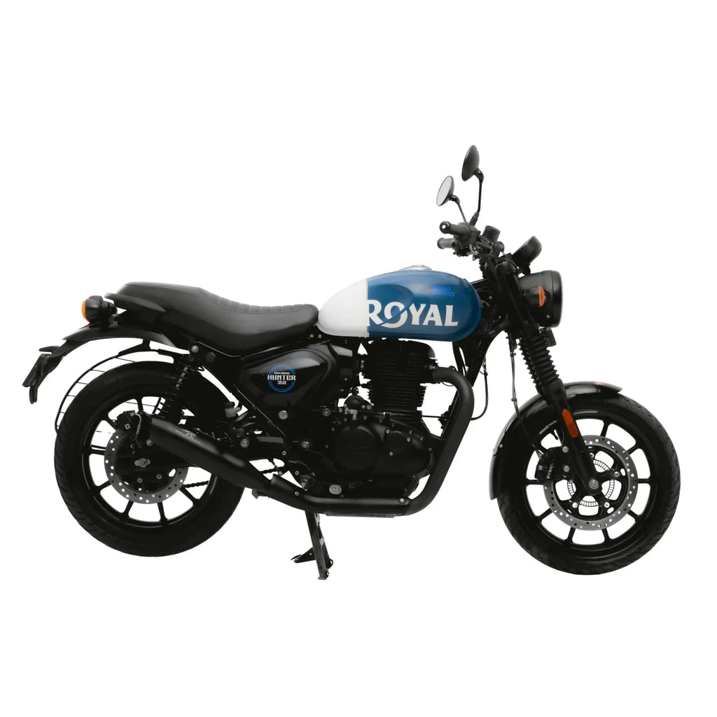 Red Rooster Rumbler Max Exhaust for Royal Enfield Hunter 350 & Royal Enfield Meteor 350 (Polish / Matte / Black) - View 7