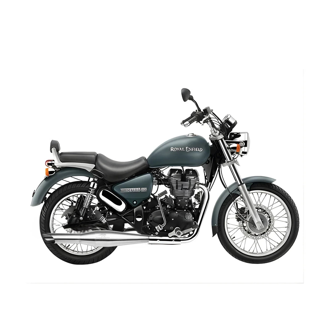 Red Rooster Rumbler Exhaust for Royal Enfield Thunderbird 350 (Polish / Black / Matte) - View 9
