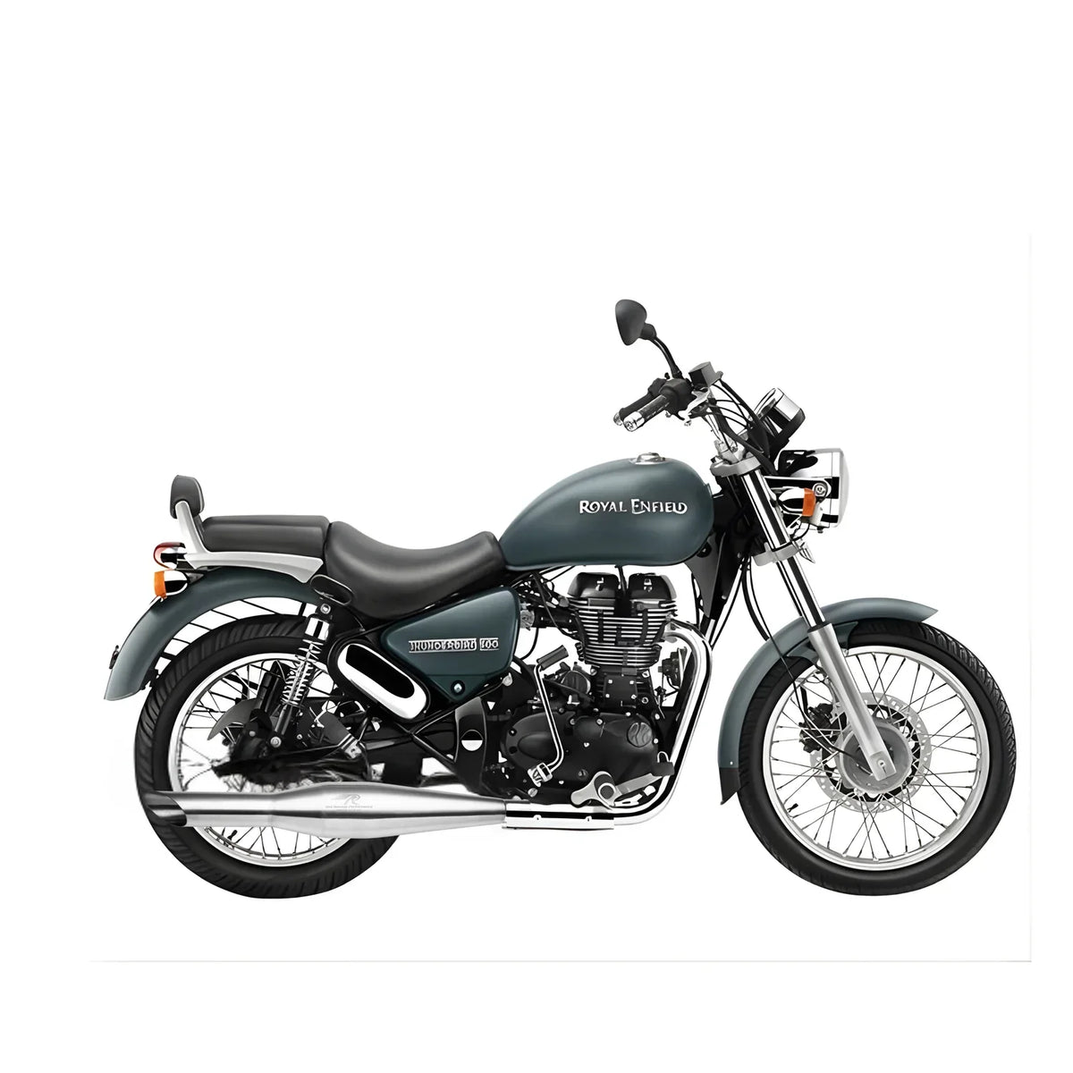 Red Rooster Rumbler Exhaust for Royal Enfield Thunderbird 350 (Polish / Black / Matte) - View 9