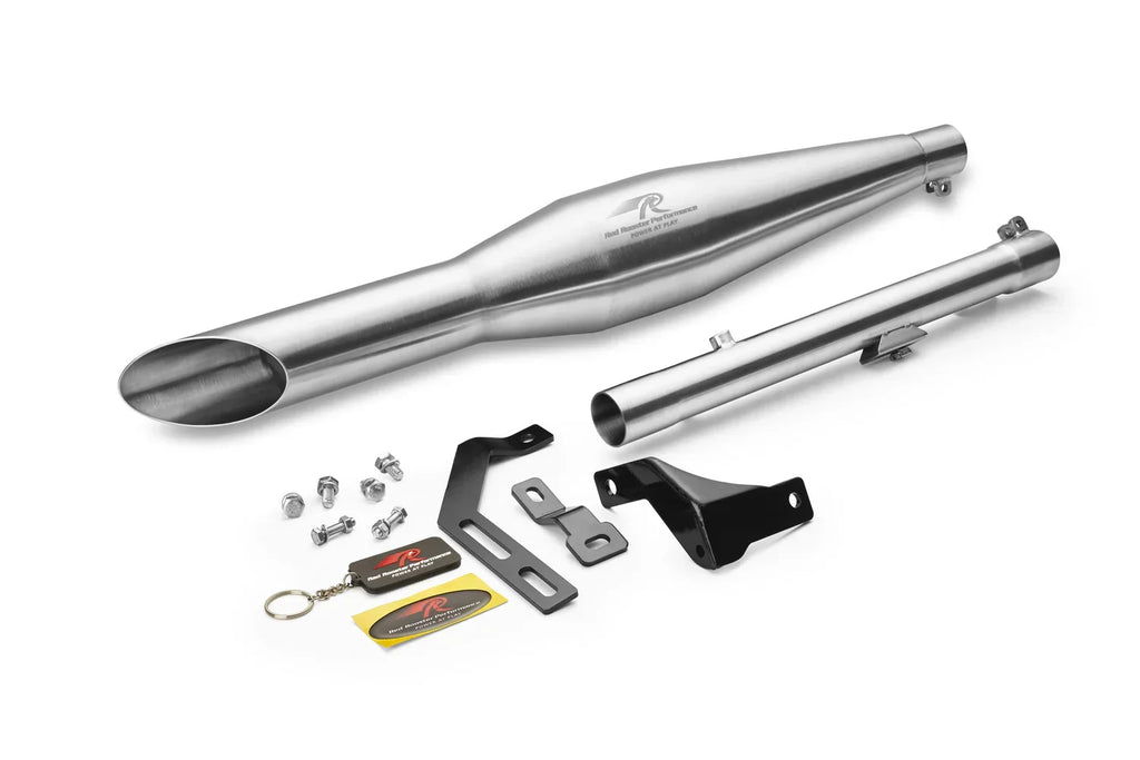 Red Rooster Rumbler Ace Exhaust for Royal Enfield Meteor 350 & Royal Enfield Classic 350 (Polish / Matte / Black) - View 3