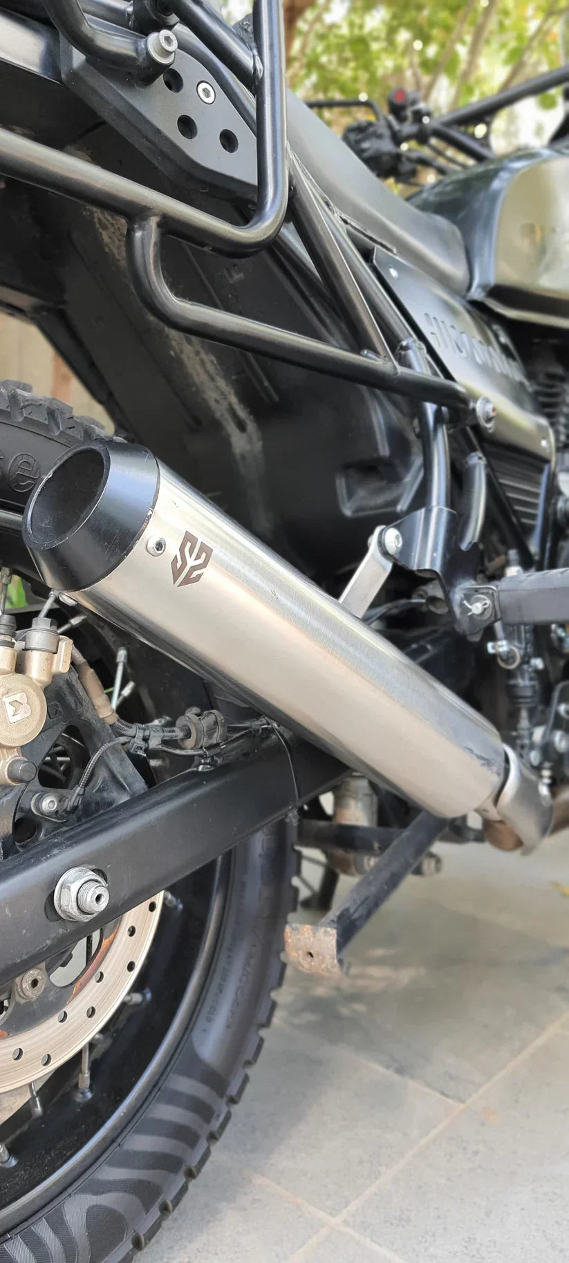 SS Motocorp Slip-On Exhaust for Royal Enfield Himalayan 411 | Performance Silencer with DB Killer - View 3