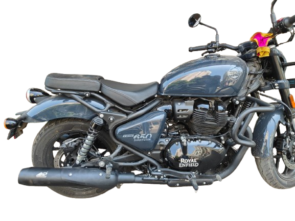 KP Racing System Bassmaster Stage 2 Combo for Royal Enfield Shotgun 650 | SS304 Matte Black Exhaust Kit with Performance Air