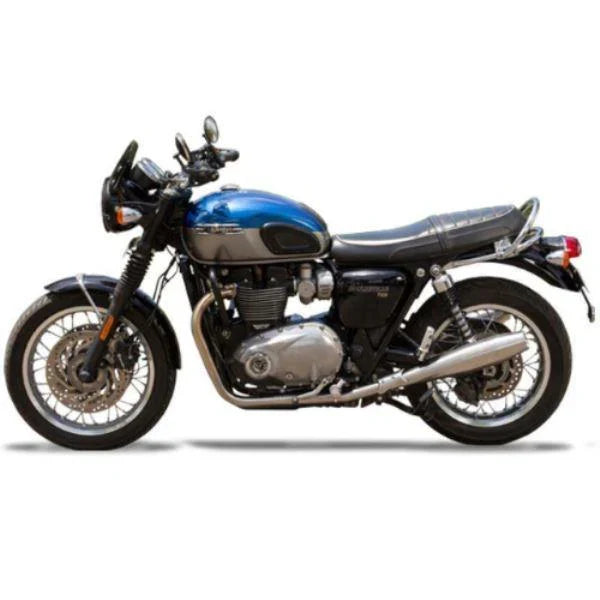 Triumph Bonneville T120 1200 Full System Exhaust | Silver Stallion Performance | Silver / Black Matte / Brushed - View 4
