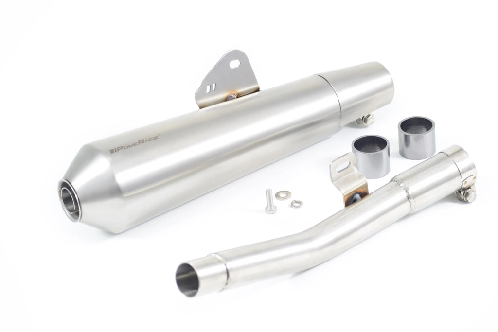PowerRage Cone Type Slip-On Exhaust with De-Cat Pipe for Royal Enfield Bear 650 – Stainless Steel Performance Muffler