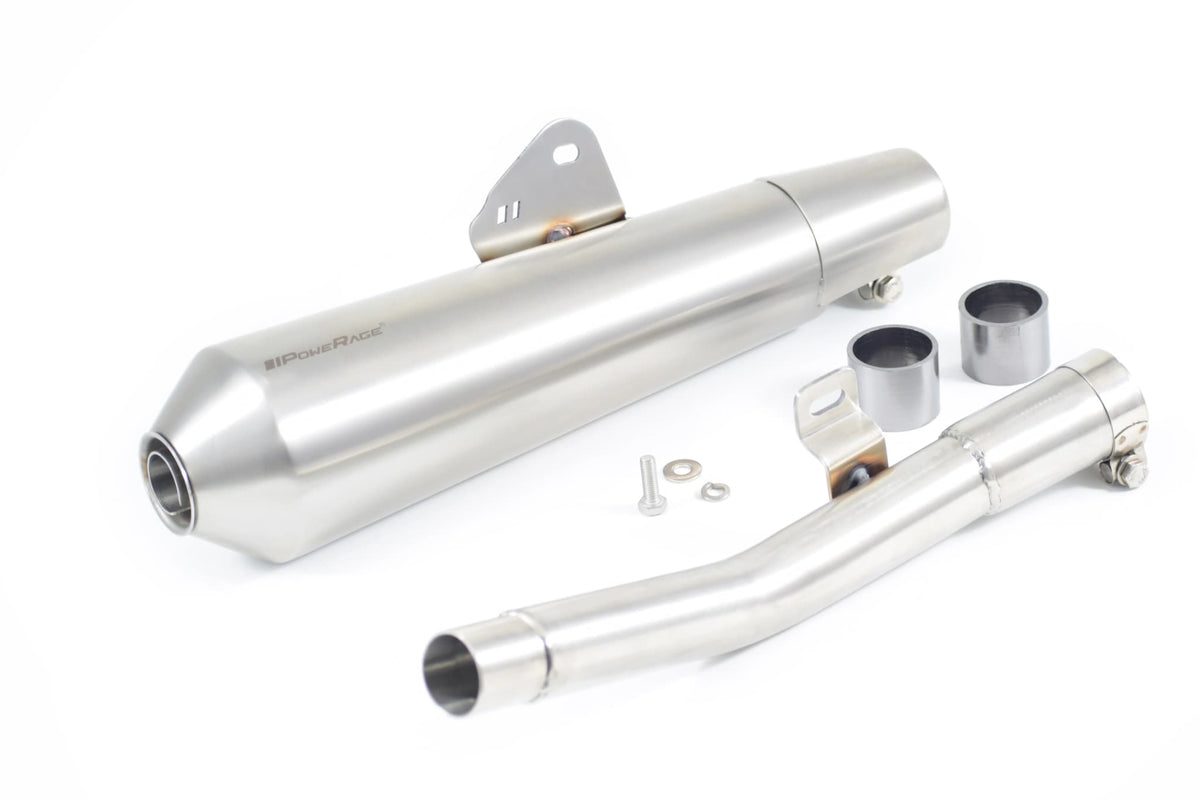 PowerRage Cone Type Slip-On Exhaust with De-Cat Pipe for Royal Enfield Bear 650 – Stainless Steel Performance Muffler