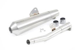 PowerRage Cone Type Slip-On Exhaust with De-Cat Pipe for Royal Enfield Bear 650 – Stainless Steel Performance Muffler - View