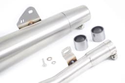 PowerRage Cone Type Slip-On Exhaust with De-Cat Pipe for Royal Enfield Bear 650 – Stainless Steel Performance Muffler - View