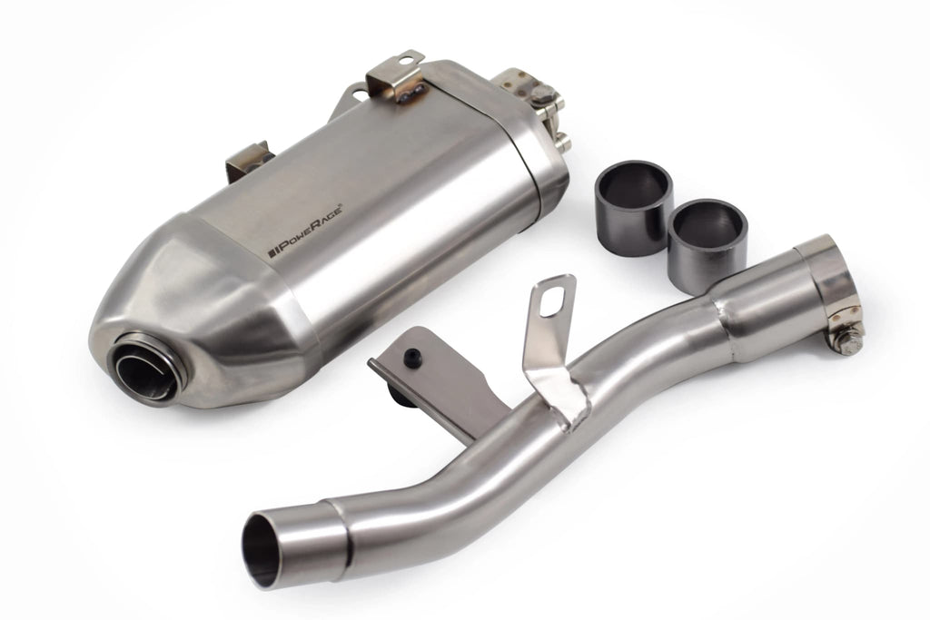 PowerRage Slip-On Exhaust with De-Cat Pipe for Royal Enfield Guerrilla 450 – Stainless Steel Performance Muffler