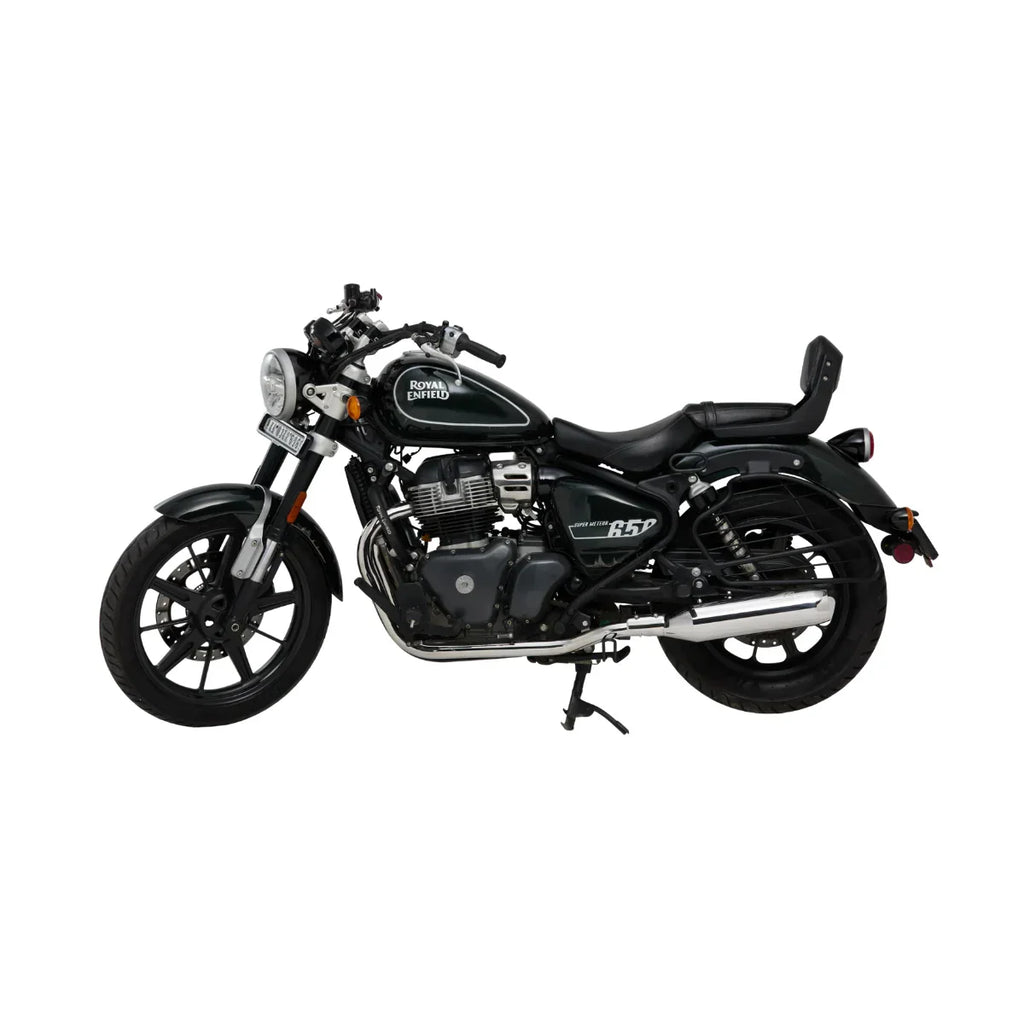 Red Rooster Astral Polish Exhaust for Royal Enfield Super Meteor 650 – SS304 Chrome Performance Silencer