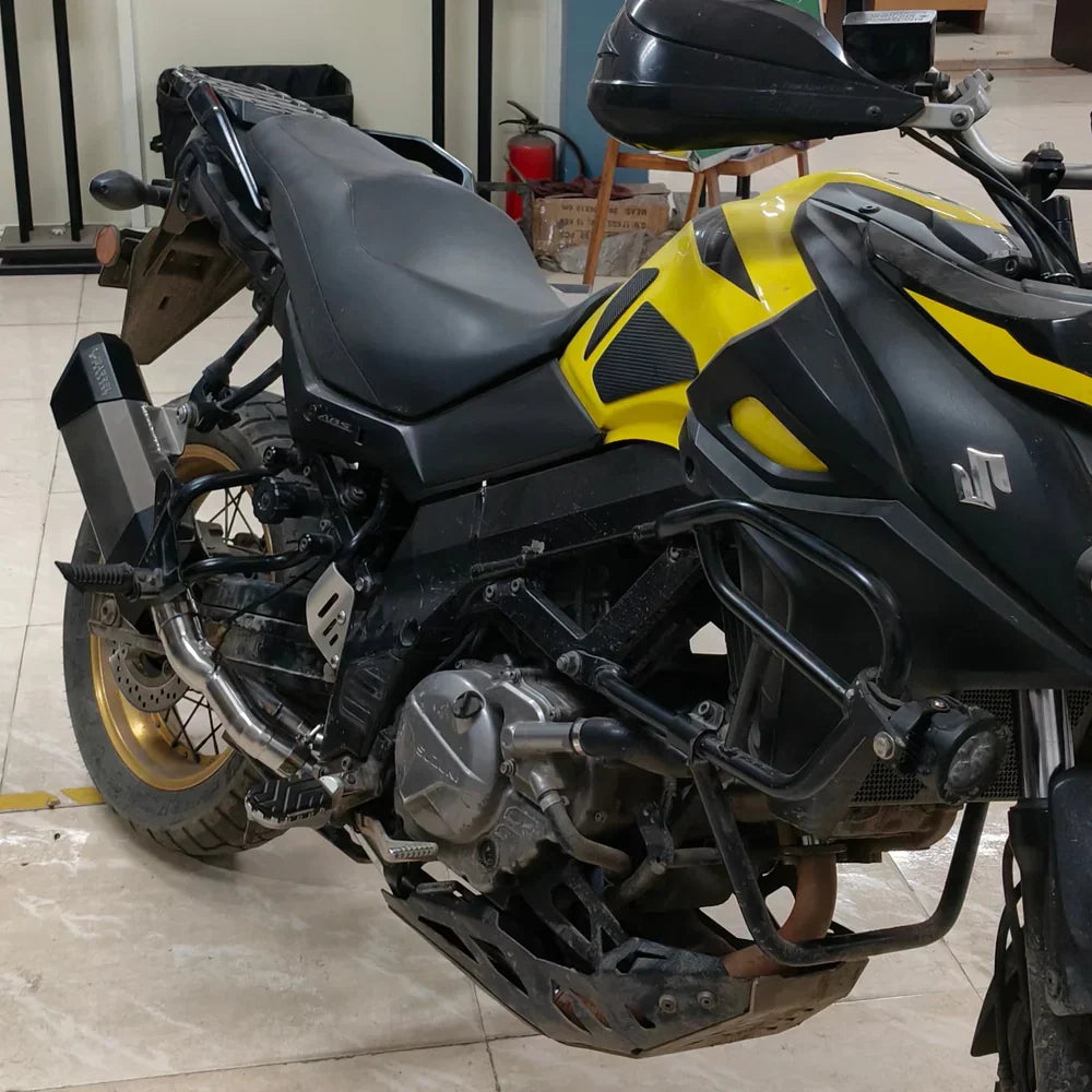 Barrel Storm Slip-On Exhaust with Mid Pipe for Suzuki V-Strom 650 | 304 SS Adventure Touring Performance Exhaust (DB Killer