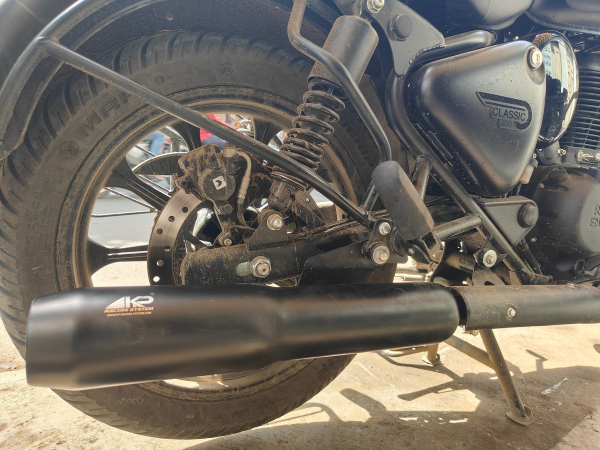 KP Racing Thor Performance Exhaust Black – Stainless Steel 304 for Royal Enfield BS3, BS4 & BS6 | Deep Sound Premium Exhaust