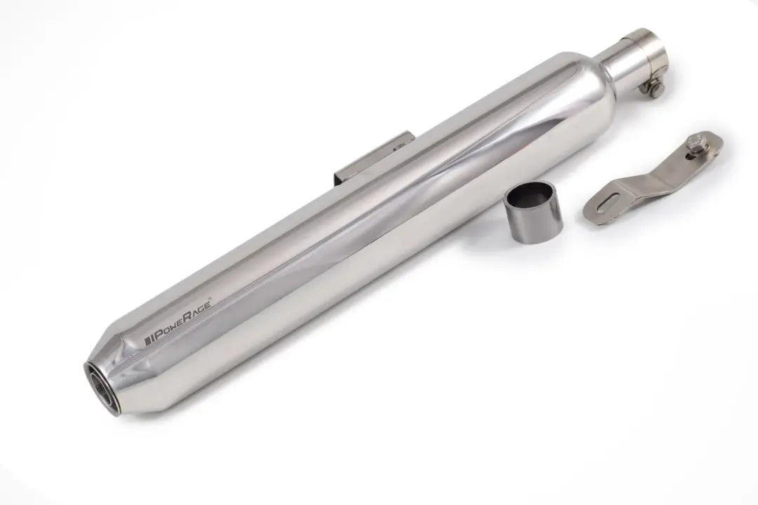 PowerRage Slip-On Exhaust for Royal Enfield 350 / 500 – Polished Stainless Steel Short Type - View 2