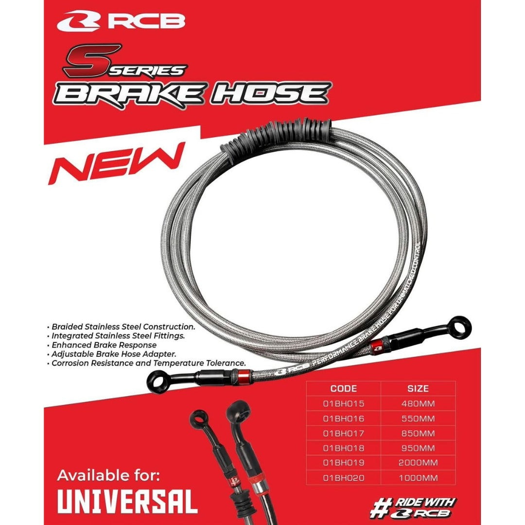 RCB S SERIES TEFLON BRAKE HOSE 950MM