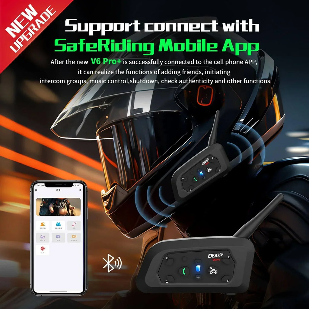 EJEAS V6 Pro Plus Helmet Intercom Communication System - View 14