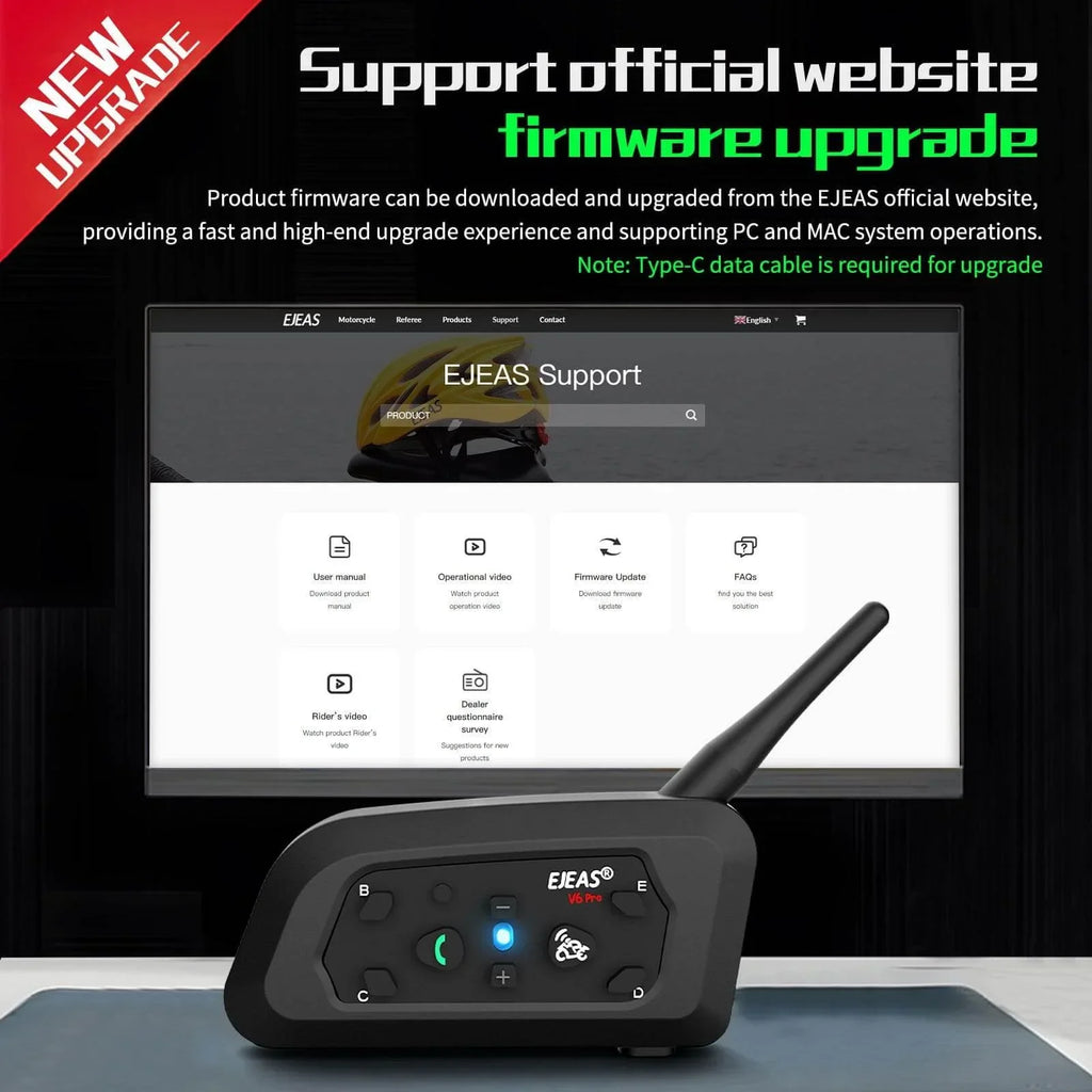EJEAS V6 Pro Plus Helmet Intercom Communication System - View 15