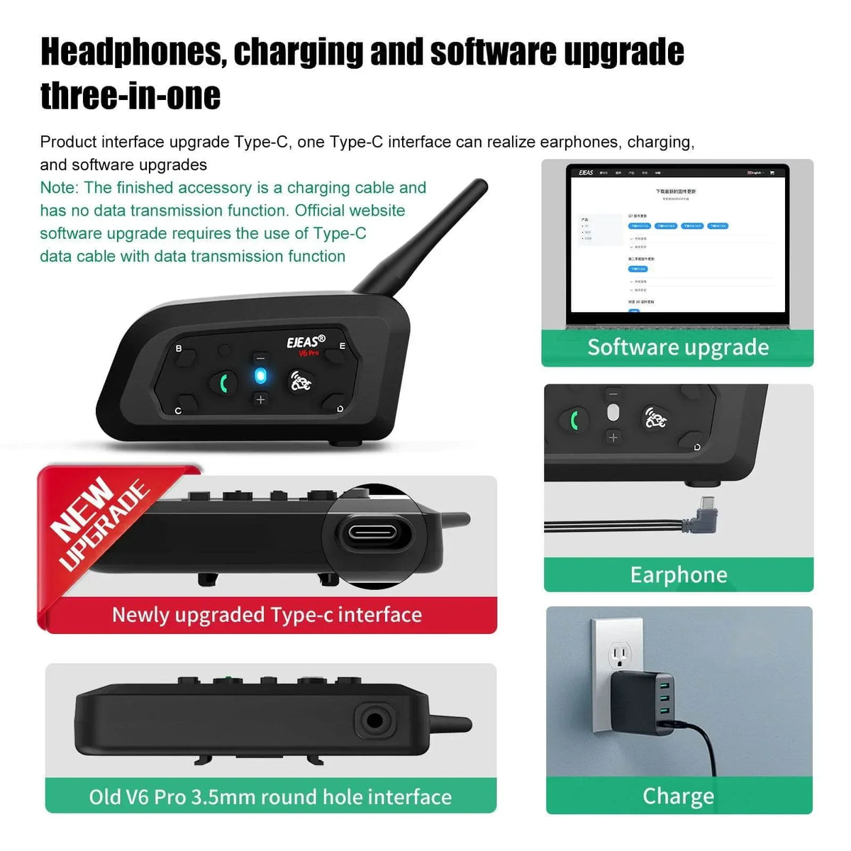 EJEAS V6 Pro Plus Helmet Intercom Communication System - View 18