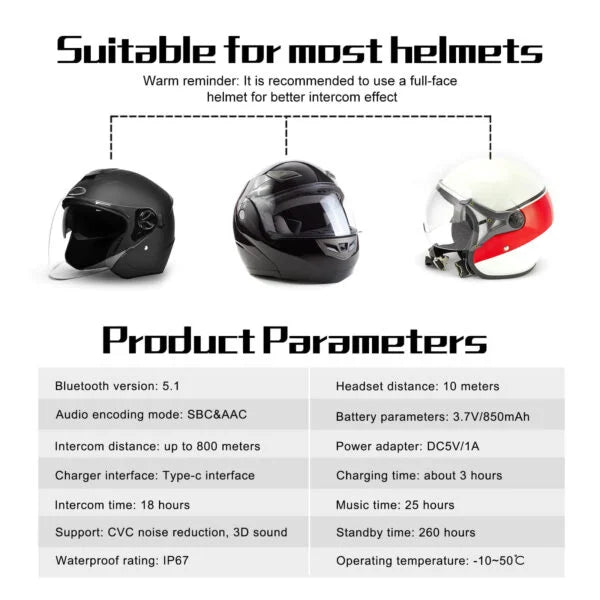 EJEAS V6 Pro Plus Helmet Intercom Communication System - View 19