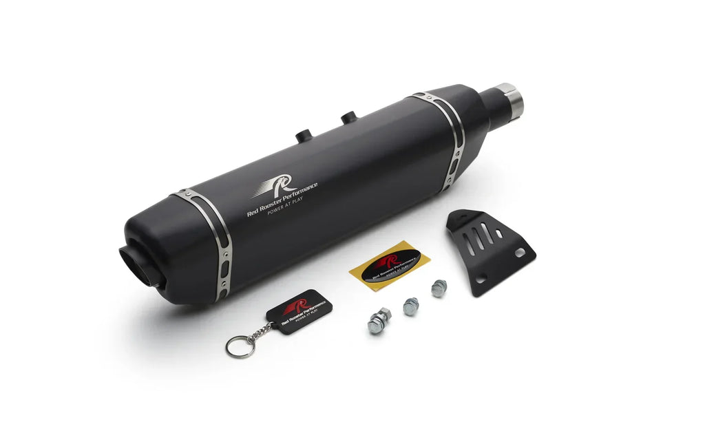 Red Rooster Vertex Exhaust for Himalayan & Scram 411 – Performance Slip-On (Polish / Matte / Black) - View 2