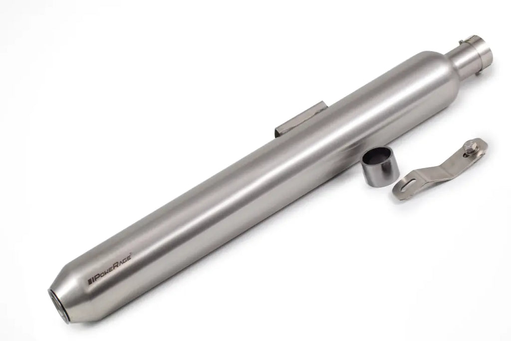 Powerage Slip-On Exhaust for Royal Enfield 350 / 500 – Brushed Steel Long Type Performance Exhaust