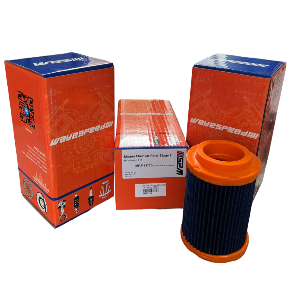 Way2Speed MagnaFlow Performance Air Filter for Royal Enfield Himalayan 411 / Scram 411 – Nano Fiber Stage 2 Filter Upgrade