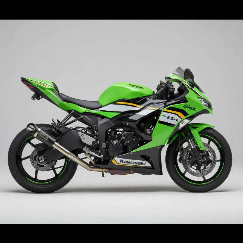 Barrel Outlaw 2.0 Slip-On Exhaust with Mid Pipe for Kawasaki ZX-6R (2025) | 304 Stainless Steel Performance Exhaust