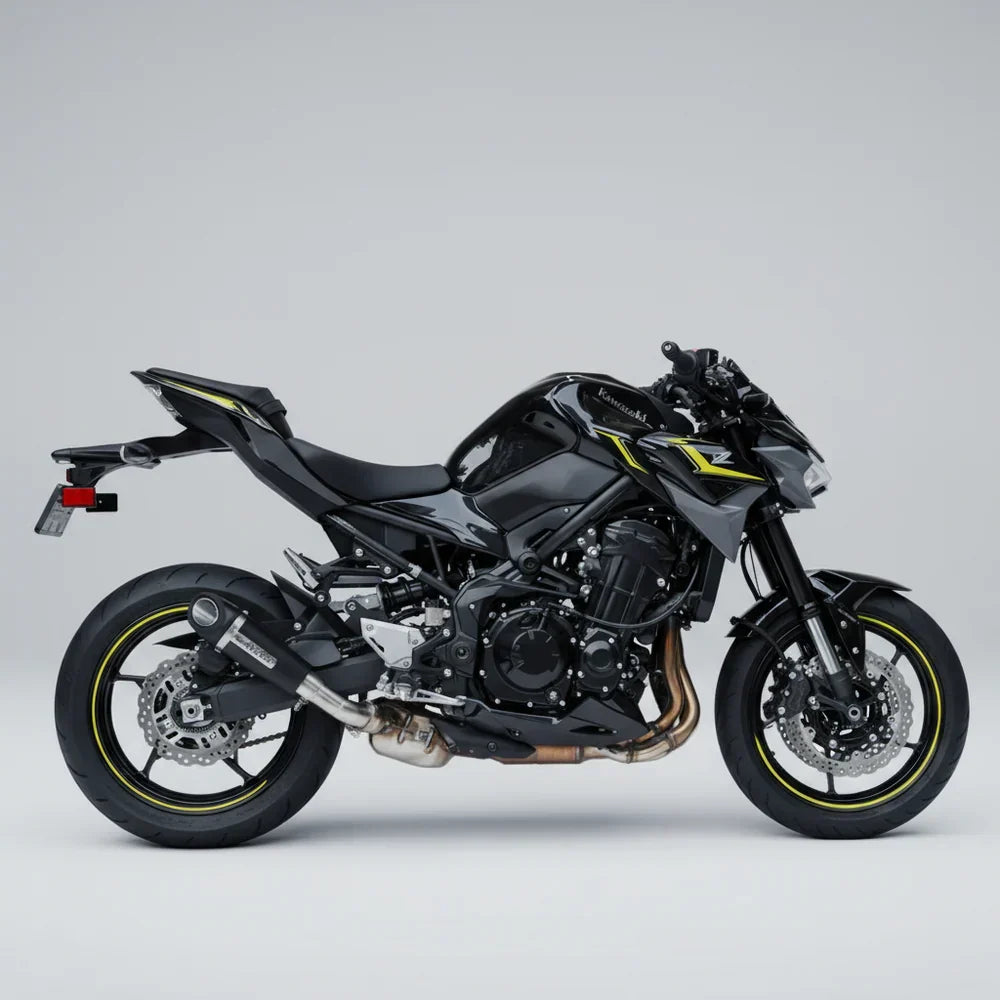 Barrel Outlaw V2 Slip-On Exhaust with Link Pipe for Kawasaki Z900 (2017-2025) | 304 Stainless Steel Performance Exhaust