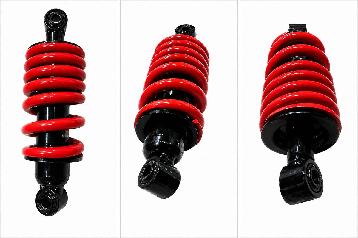 Ather 450 and 450X rear mono shock absorber red angle view