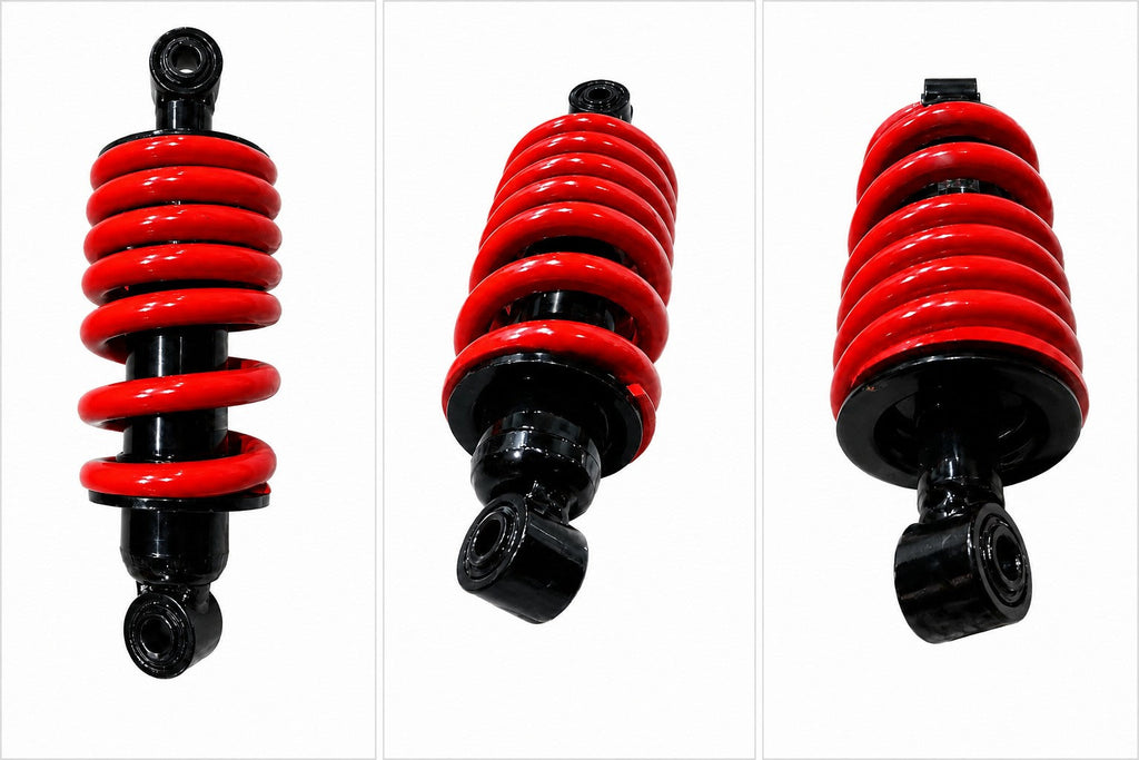 Ather 450 and 450X rear monoshock red side view