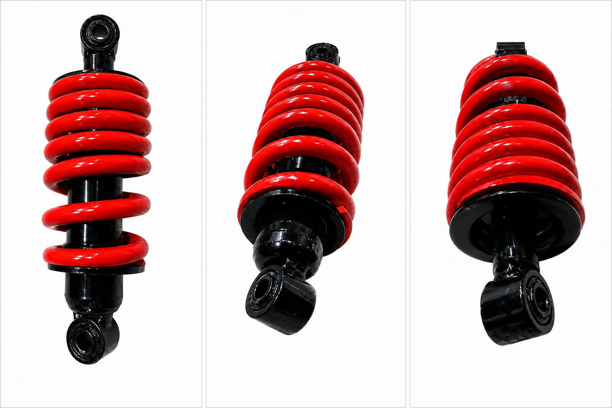 Ather 450 and 450X rear monoshock red side view