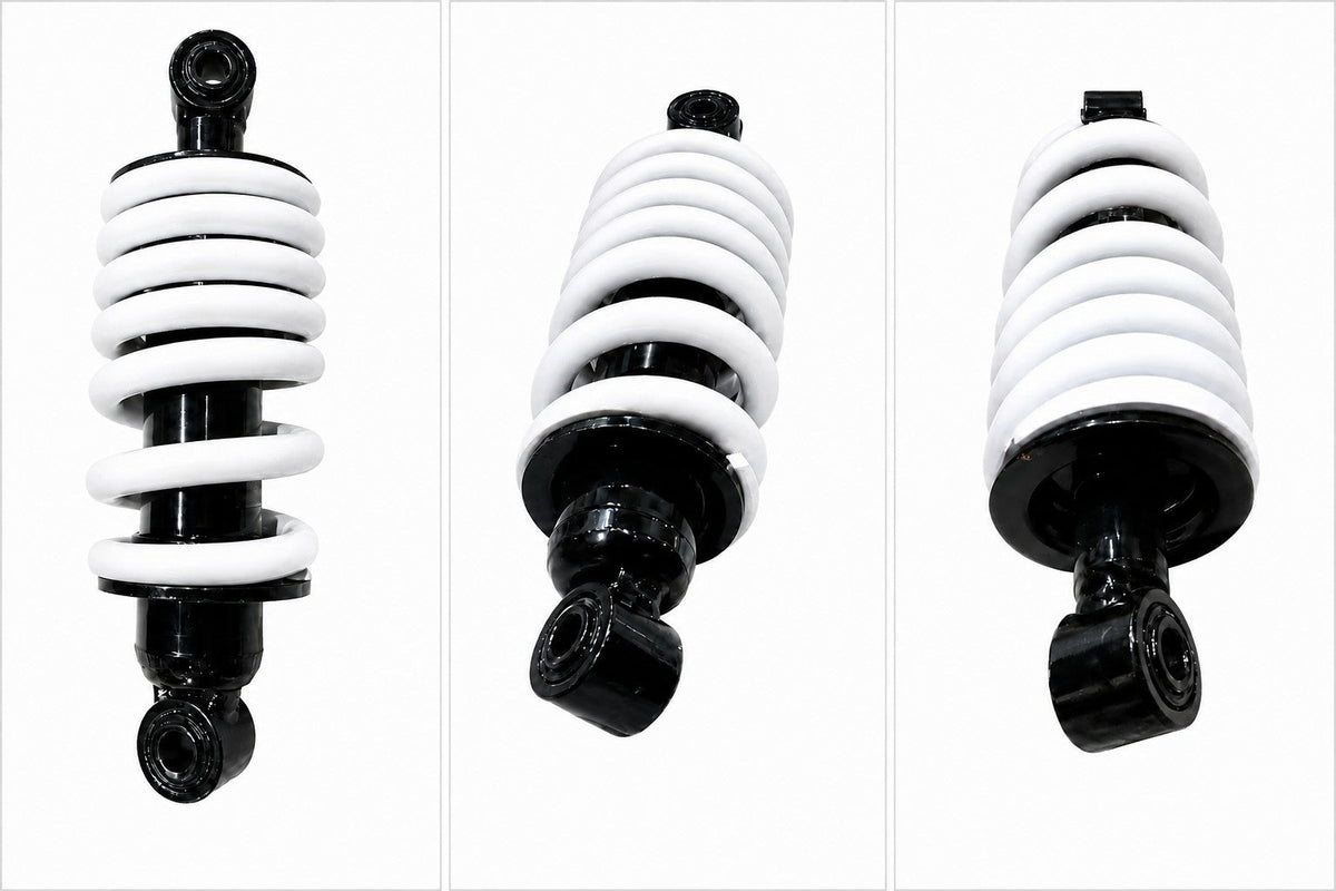 Ather 450 450X rear mono shock absorber white angled view