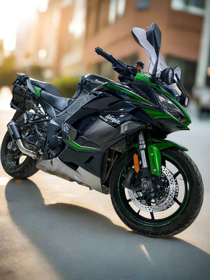 Barrel Outlaw V2 Slip-On Exhaust with Link Pipe for Kawasaki Ninja 1000SX | 304 Stainless Steel Performance Exhaust - View 3