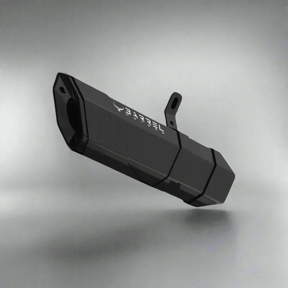 Barrel Rogue 2.0 Slip-On Exhaust | 304 Stainless Steel Performance Motorcycle Exhaust (All Black / Black & Steel / All Steel)