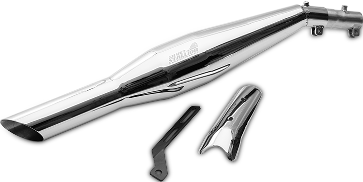 Honda CB350 Drift Performance Exhaust | Silver Stallion | +1.5 BHP Boost | Silver / Textured Black / Brushed